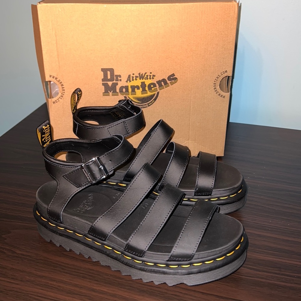 Black Blaire Dr Martens AirWair Sandals, Womens US 11